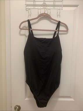 NWOT Lands' End Black One-Piece Swimsuit with Thin Straps (Plus size)